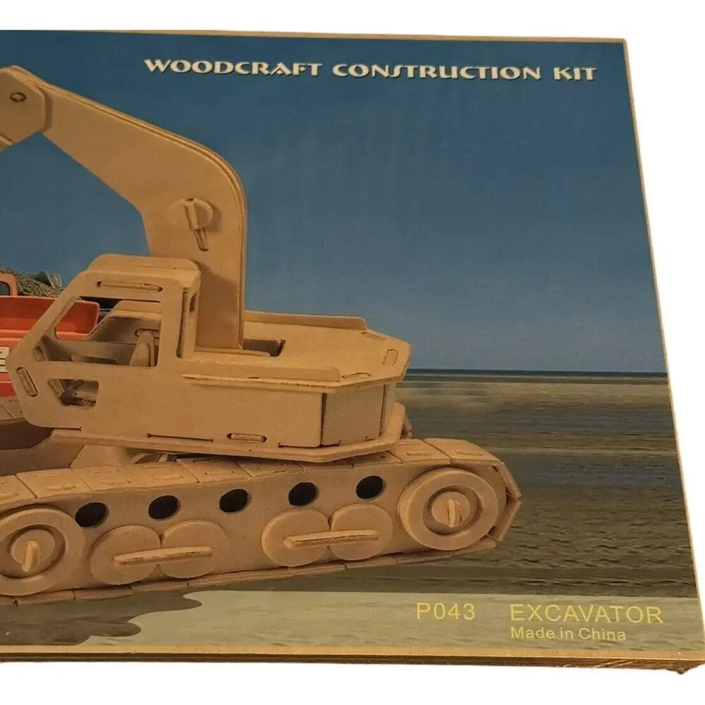 Excavator Woodcraft Construction Puzzle Kit P043 Puzzled Crafts at Home‎ NEW